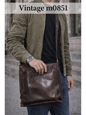 m0851 Leather Crossbody Bag Brown Distressed Vintage Messenger Canada Unisex